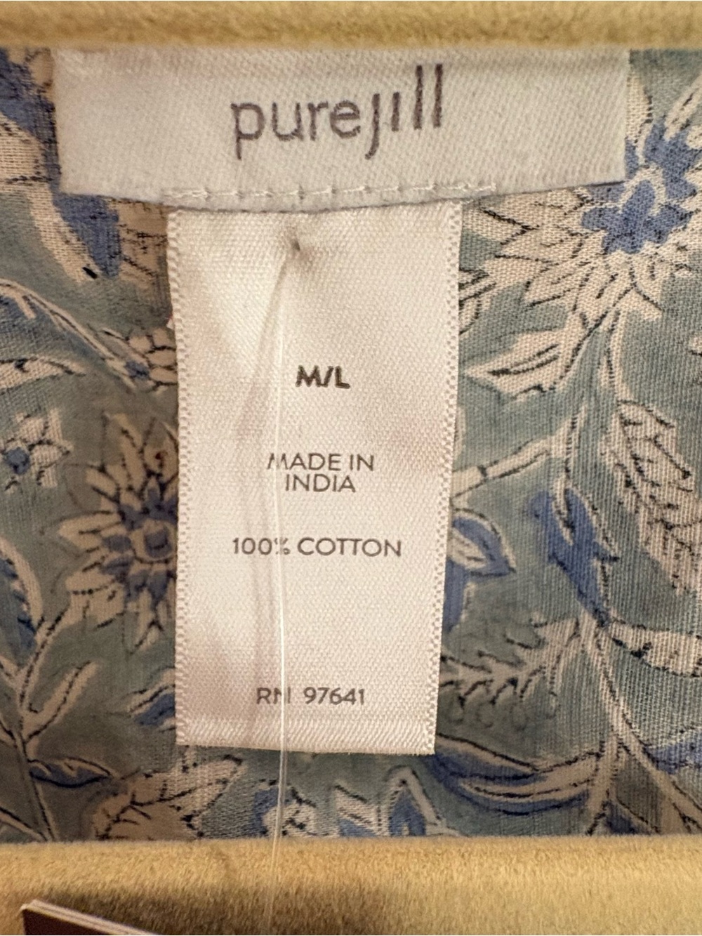 NWT J. Jill 100% Cotton Floral Kimono Style Wrap - Picture 2 of 8